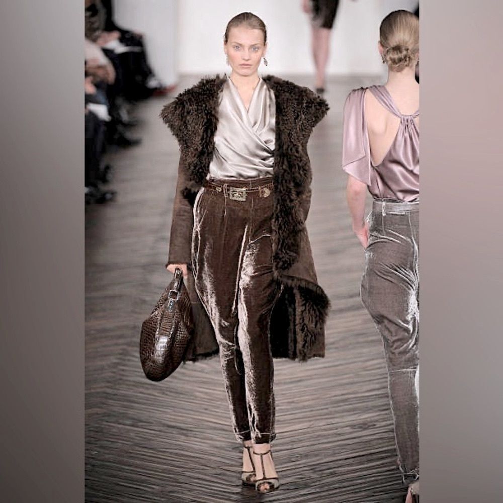 *Ralph Lauren Collection Fall 2009 Mocha Crushed Velvet Jodhpur